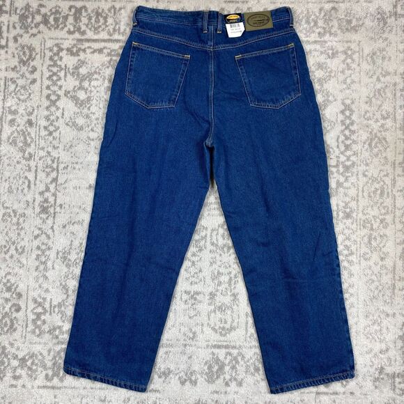 NEW Sandy River Jeans Blue Straight Relaxed Men's Flannel Lined Jeans Size 38x29 - Picture 3 of 6